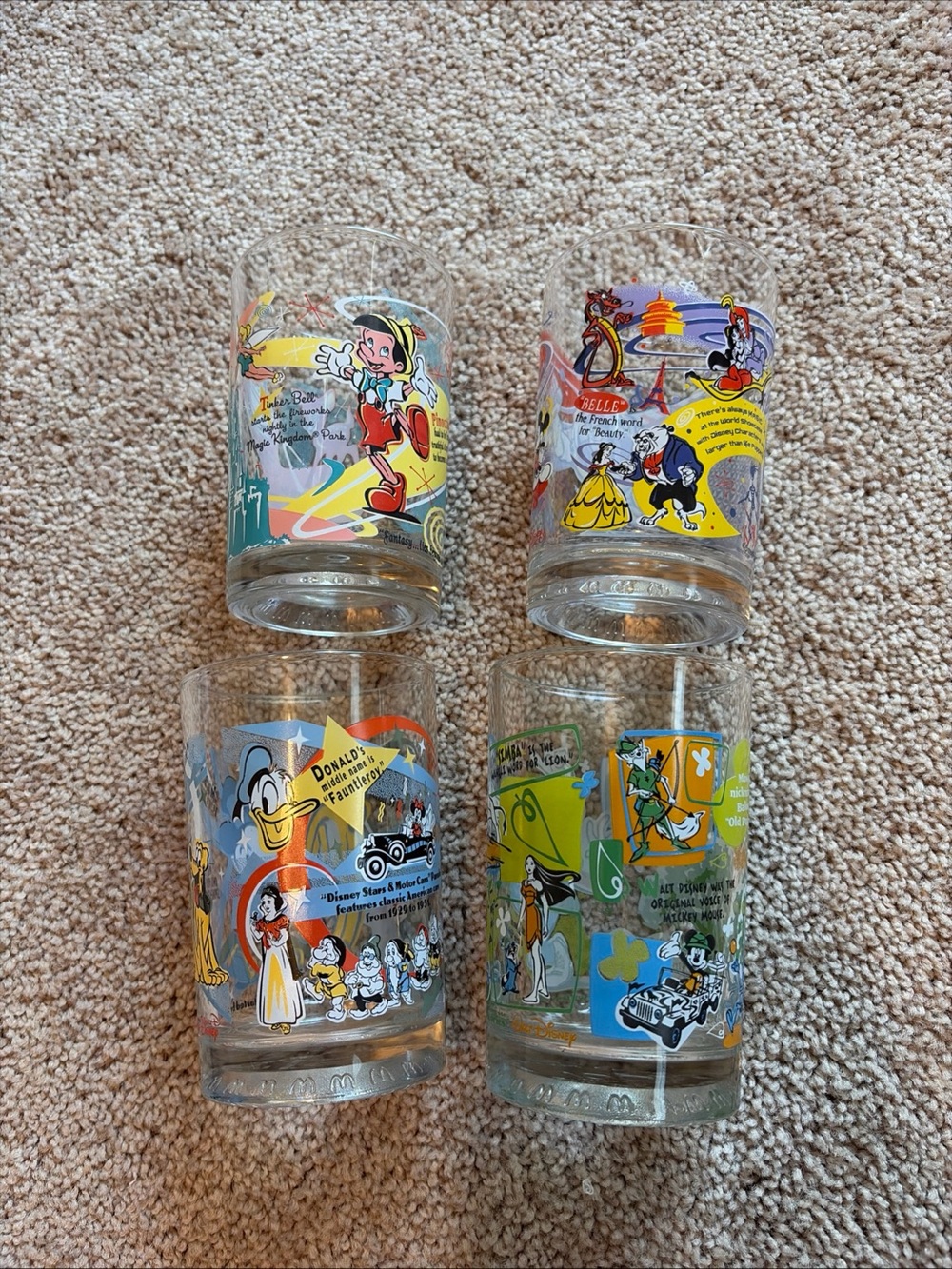 Set of 4  McDonald’s Disney 100 Years of Magic Glasses Set Mickey Buzz Goofy